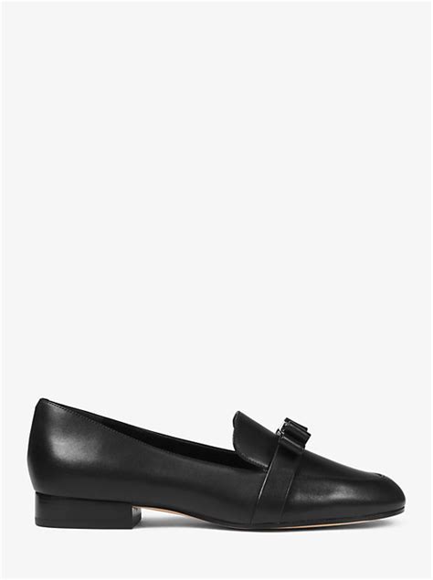 michael michael kors caroline bow leather loafers|Michael Kors Caroline Bow Leather Loafers .